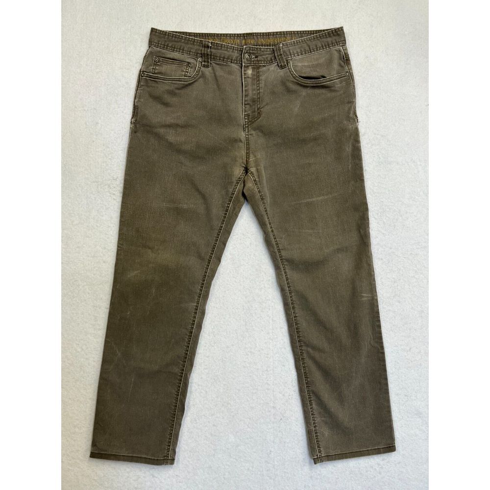 Mens Prana Brown Gray Slim Fit Medium Wash‎ Jeans Pants Size 36x30 EUC